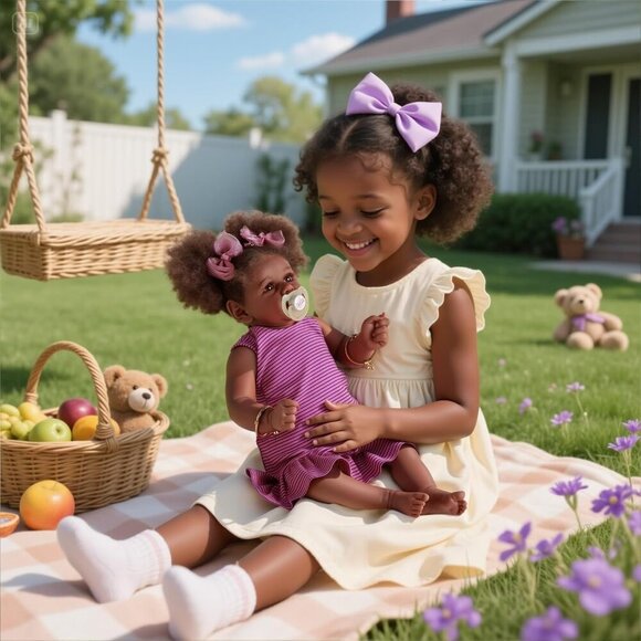 🆕22 Inch Girl Soft Body Caramel Skin  s Pink Skirt Newbron  Reborn Baby Doll - Picture 4 of 7